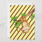 スイングモンキーベビーシャワー招待状-黄色 招待状 (裏面)