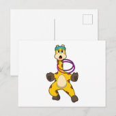 スイングリングでフィットネスするキリン ポストカード (正面/裏面)