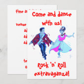 スイングロックンロールダンスの招待状 招待状 (正面/裏面)