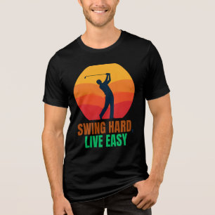 スイング懸命ライブ簡単やる気を起こさせるゴルフ トライブレンドTシャツ