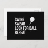 スイング誓いボールのリピーターおもしろいゴルフ ポストカード (正面/裏面)