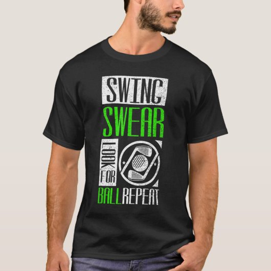 スイング誓いボールのリピーターを探すゴルフ Tシャツ (正面)