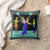 スイング踊りカップルとスポットライト クッション (ブランケット)