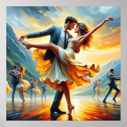 スイング踊り社交ダンス踊りダンサーダンス ポスター (正面)