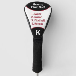 スイング、誓い、ボールを見つける、モノグラムを繰り返す ゴルフヘッドカバー