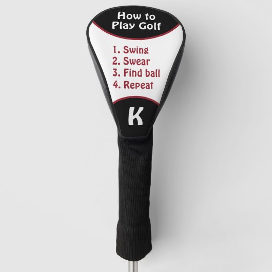 スイング、誓い、ボールを見つける、モノグラムを繰り返す ゴルフヘッドカバー (正面)