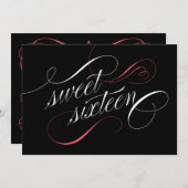 スイーエレガントト16パーティの招待状 招待状 (正面/裏面)