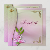 スイーエレガントト16ピンクマグノリア招待状 招待状 (正面/裏面)