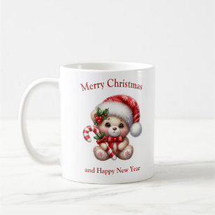 スイーツが微笑むクリスマスのテディベア コーヒーマグカップ