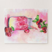 スイーツさくらんぼカッコいいジュースパズル ジグソーパズル (横)