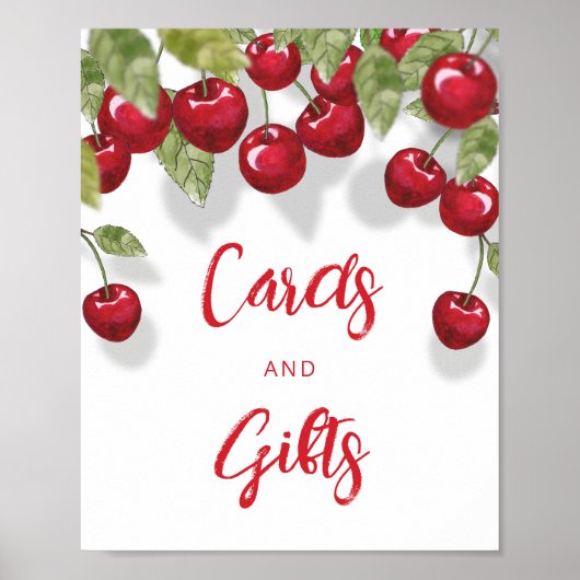 スイーツさくらんぼカードとギフトポスター ポスター (正面)