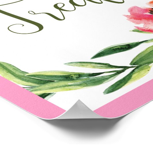 スイーツとトリートピンクとグリーンのフローラ看板 ポスター (角)