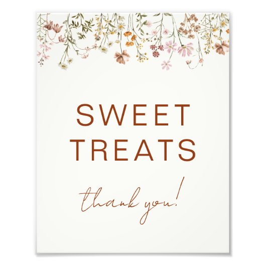 スイーツとトリートワイルドフラワーテラコッタベビーシャワー フォトプリント (正面)