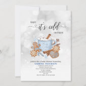 スイーツとベビーベビーシャワー外は冷たいイン 招待状 (正面)