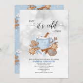 スイーツとベビーベビーシャワー外は冷たいイン 招待状 (正面/裏面)