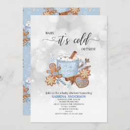 スイーツとベビーベビーシャワー外は冷たいイン 招待状