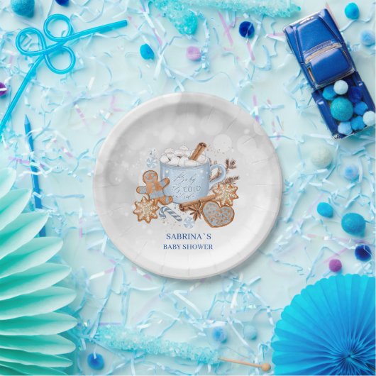 スイーツとベビーベビーシャワー外は寒いパパパニコロウ ペーパープレート (パーティー)