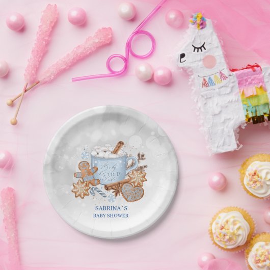 スイーツとベビーベビーシャワー外は寒いパパパニコロウ ペーパープレート (パーティー)