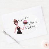 スイーツのラ焼いたベル 楕円形シール (封筒)