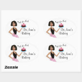 スイーツのラ焼いたベル 楕円形シール (シート)