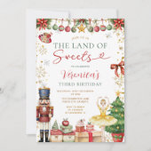 スイーツの国 くるみ割り人形 クリスマス 誕生日 招待状 (正面)