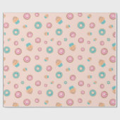 スイーツは甘い桃 ラッピングペーパー (フラット)