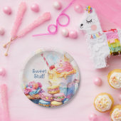 スイーツをテーマにした誕生日食器 ペーパープレート (パーティー)