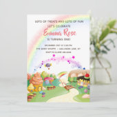 スイーツアンドトリートキャンディランド誕生日 招待状 (スタンド正面)