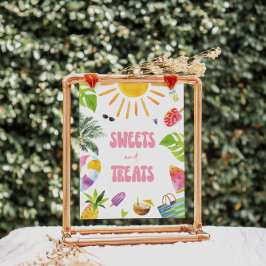スイーツアンドトリートデザートステーションサイン ポスター