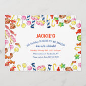 スイーツアンドトリートバースデーパーティー 招待状 (正面/裏面)