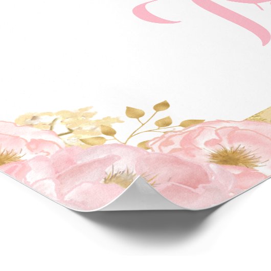 スイーツアンドトリートプリンセスベビーガール誕生日サイン ポスター (角)