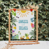 スイーツアンドトリートプールパーティーステーションサイン ポスター