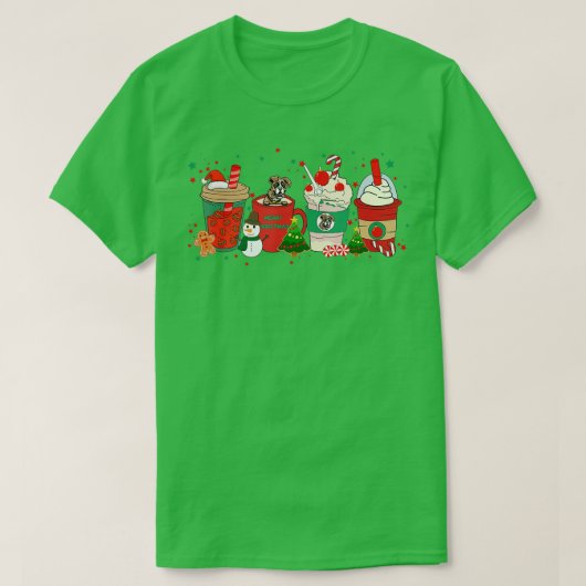 スイーツウィンター居心地の良いラテクリスマスコーヒーとボクシー Tシャツ (デザイン正面)
