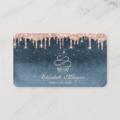 スイーツカップケーキバラ金ゴールドドリップスダイヤモンドブルー 名刺 (正面)