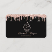 スイーツカップケーキバラ金ゴールドドリップスブラック 名刺 (正面)