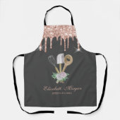 スイーツカップケーキバラ金ゴールドドリップベーカリーエプロン エプロン (正面)