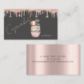 スイーツカップケーキマカロンバラ金ゴールドドリップ 名刺 (正面/裏面)