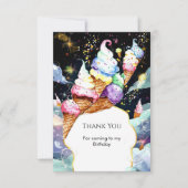 スイーツシンプルクリーミーアイスクリーム誕生日 サンキューカード (正面)