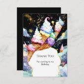 スイーツシンプルクリーミーアイスクリーム誕生日 サンキューカード (正面/裏面)