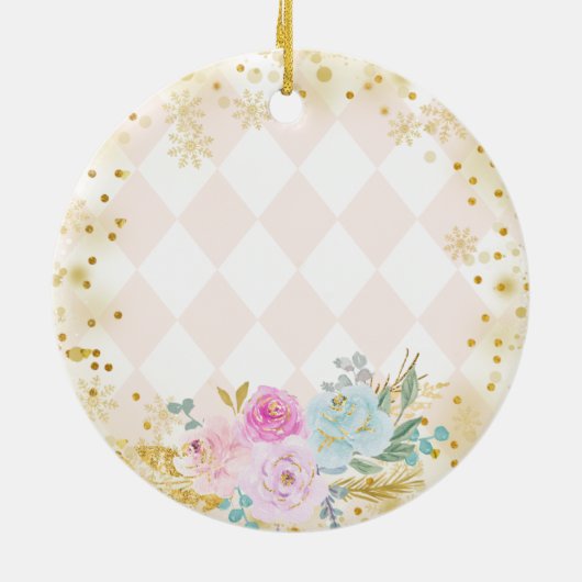 スイーツナパーソナライズされたンチクラッカーオーナメントガール セラミックオーナメント (裏面)