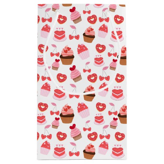 スイーツバレンタインのギフトラップパーティー用品 スモールペーパーバッグ (裏面)