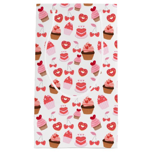 スイーツバレンタインのギフトラップパーティー用品 スモールペーパーバッグ (正面)