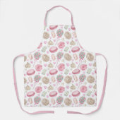 スイーツピンク水彩パターン エプロン (正面)