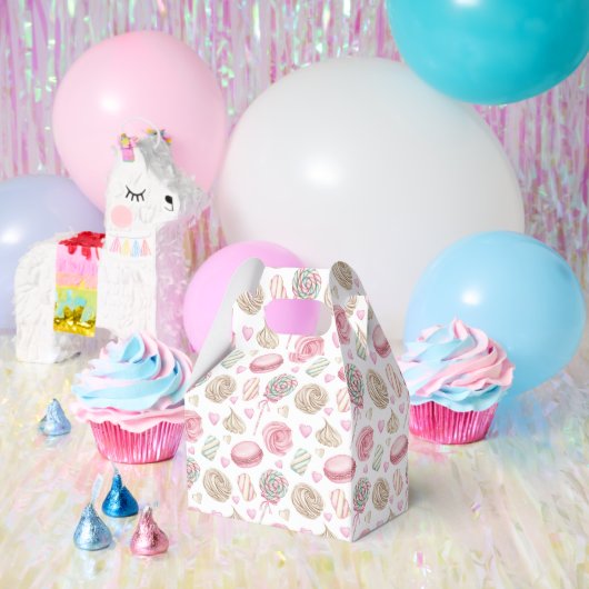 スイーツピンク水彩パターン フェイバーボックス (パーティー)