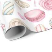 スイーツピンク水彩パターン ラッピングペーパー (ロールコーナー)