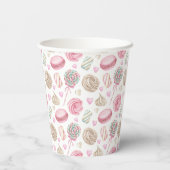 スイーツピンク水彩パターン 紙コップ (裏面)