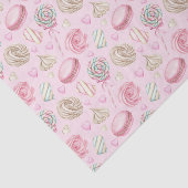 スイーツピンク水彩パターン 薄葉紙 (詳細)