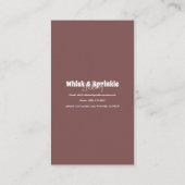 スイーツベーカリーストアカスタムチョコデザート 名刺 (裏面)