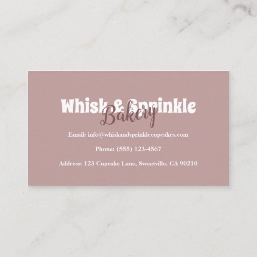 スイーツベーカリーストアカスタムチョコデザート 名刺 (裏面)