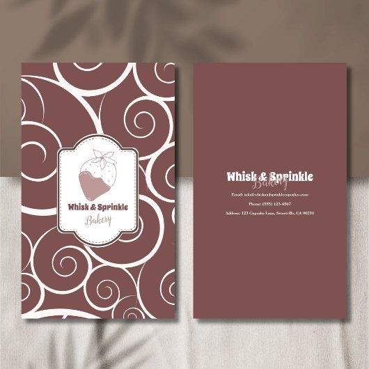 スイーツベーカリーストアカスタムチョコデザート 名刺